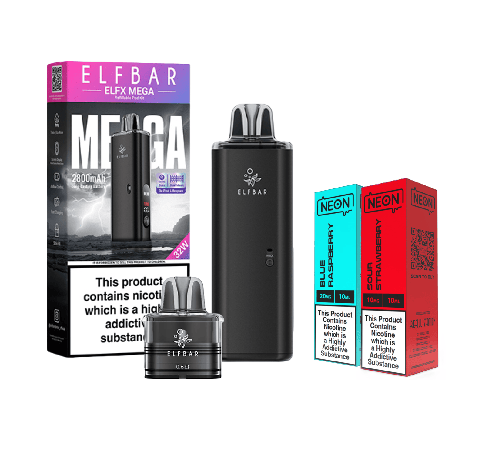 ELFX Mega Bundle (Includes 2 nic salts and XL pod)