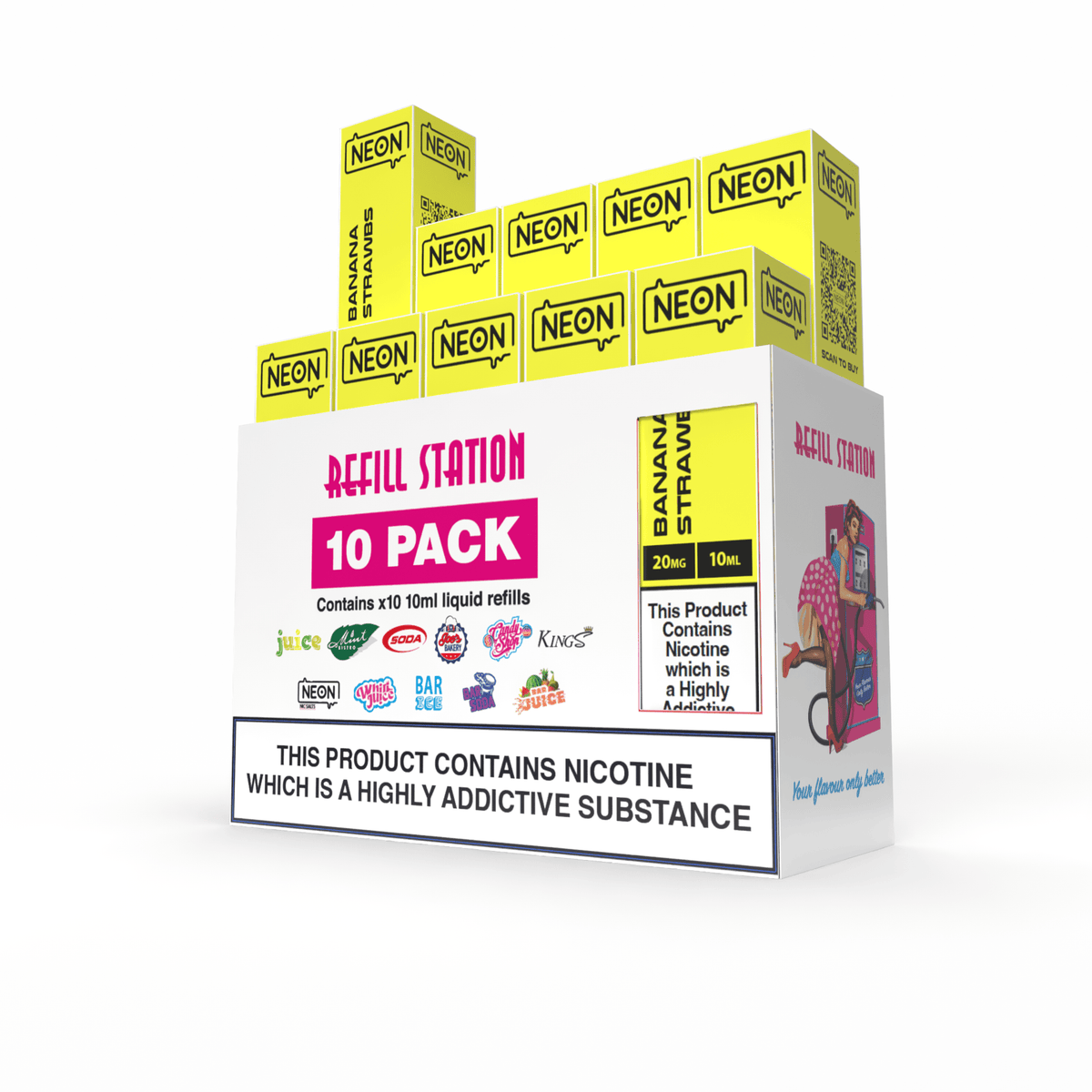 Neon - Banana Strawbs 10 Pack