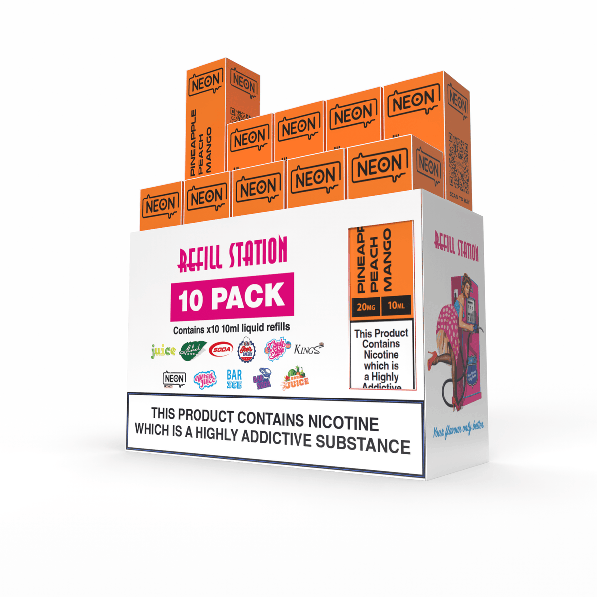 Neon -  Pineapple Peach Mango 10 Pack