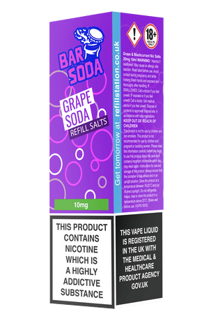 Bar Soda Nicotine Salts - Grape Soda Any 3 for £10 Limited Offer