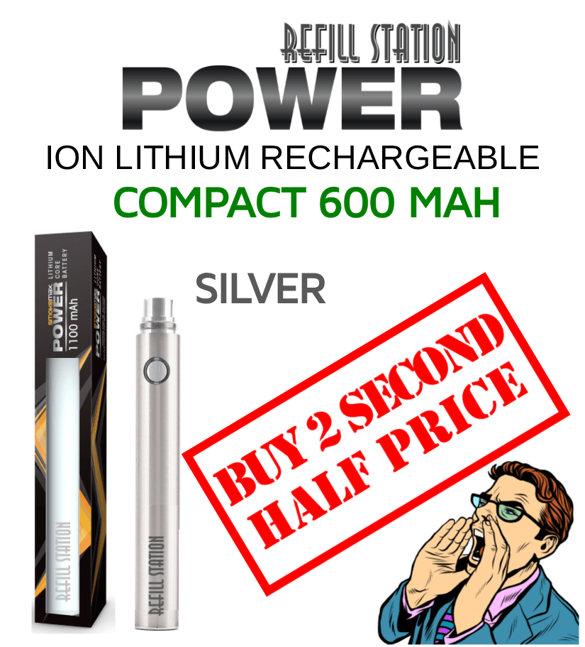 SmokeMax Power 600 Mah Battery Silver