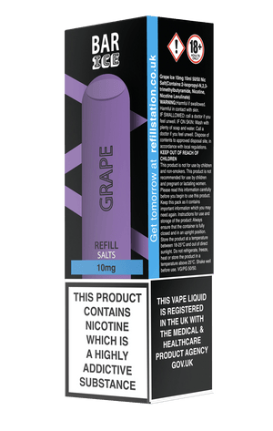 Bar Ice Nicotine Salts - Grape Any 3 for £10 Limited Offer