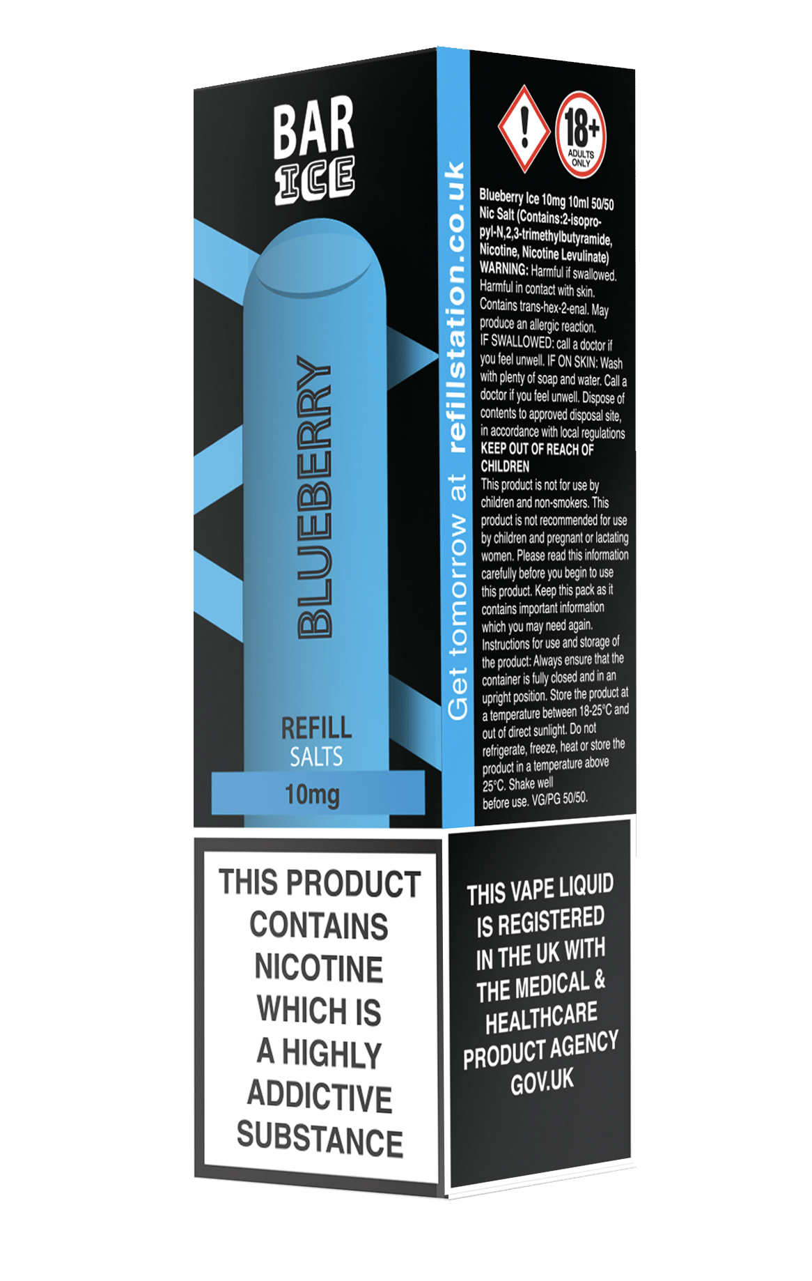 Bar Ice Nicotine Salts - Blueberry - Refill Station Bar Ice Nicotine Salts - Blueberry - Refill Station