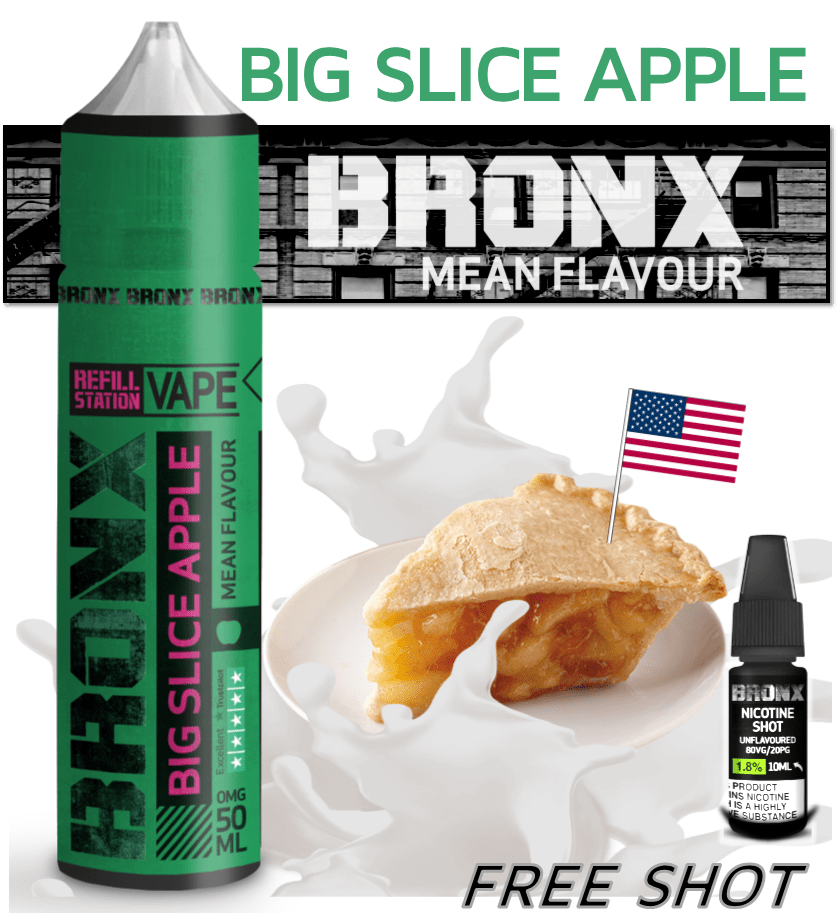 Bronx Big Slice Apple with Free Nicotine Shot 