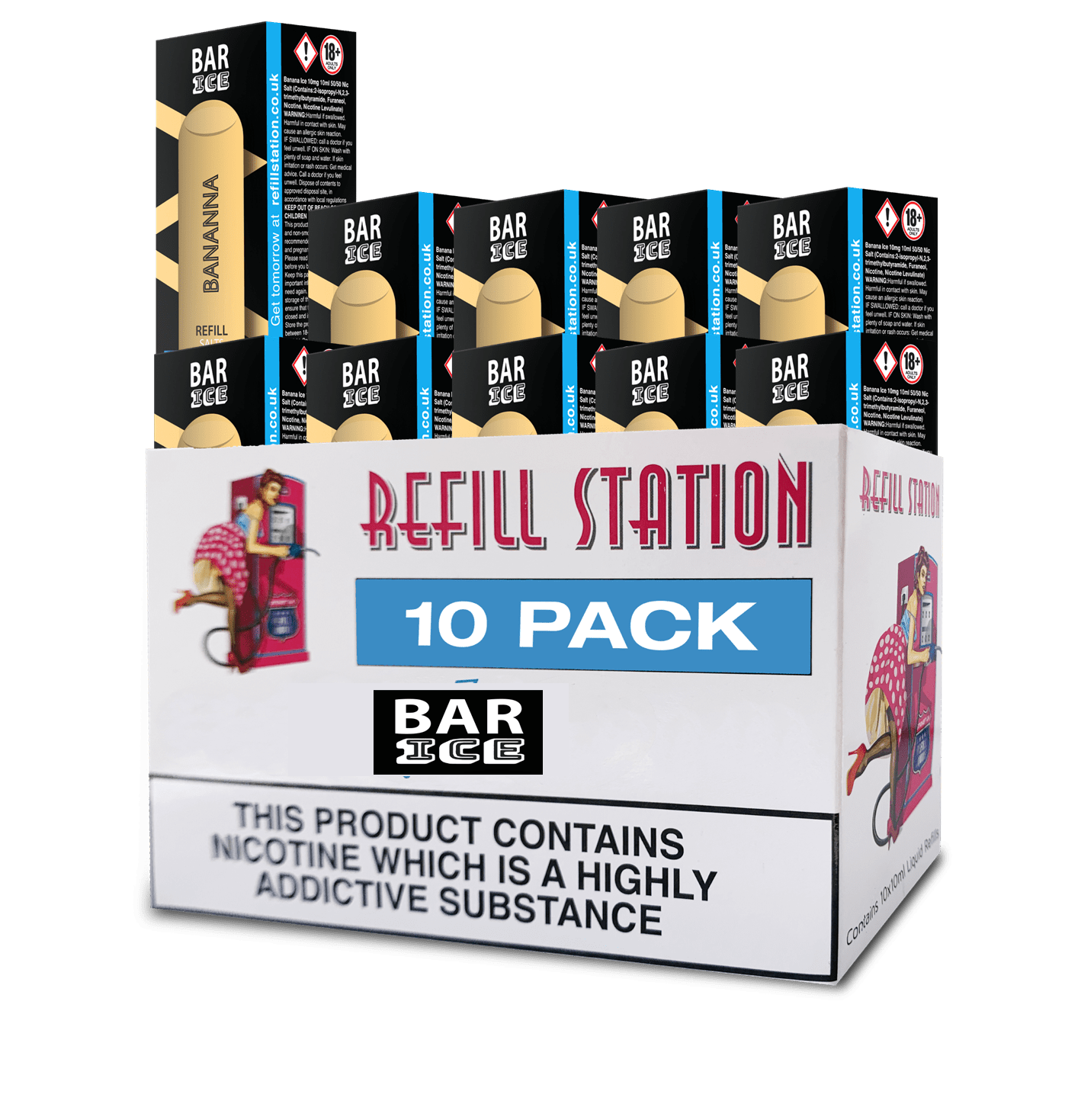 Bar Ice Nicotine Salts - Banana 10 Pack
