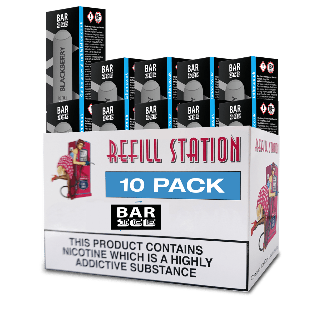 Bar Ice Nicotine Salts - Blackberry 10 Pack 
