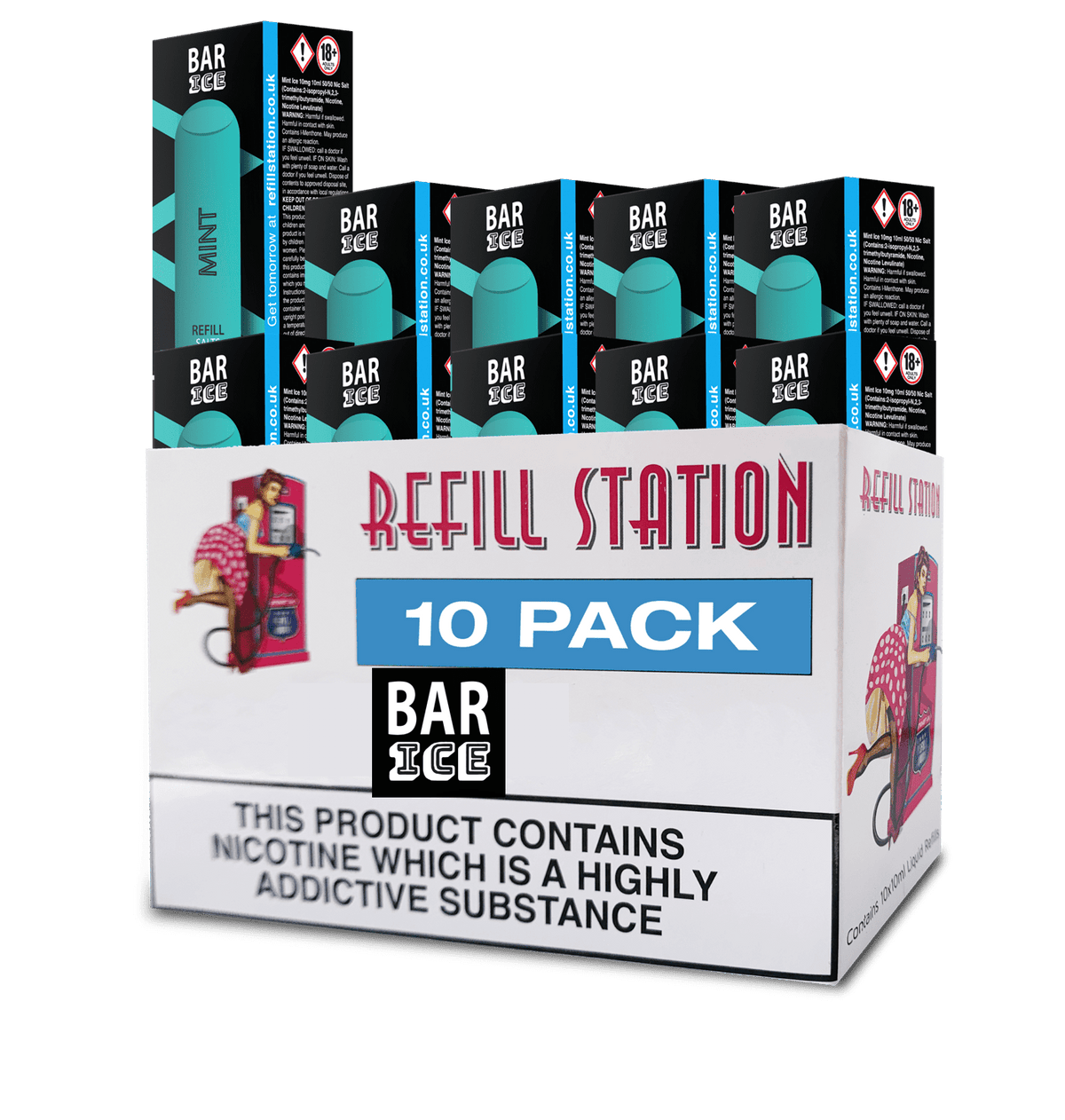 Bar Ice Nicotine Salts - Mint 10 Pack 