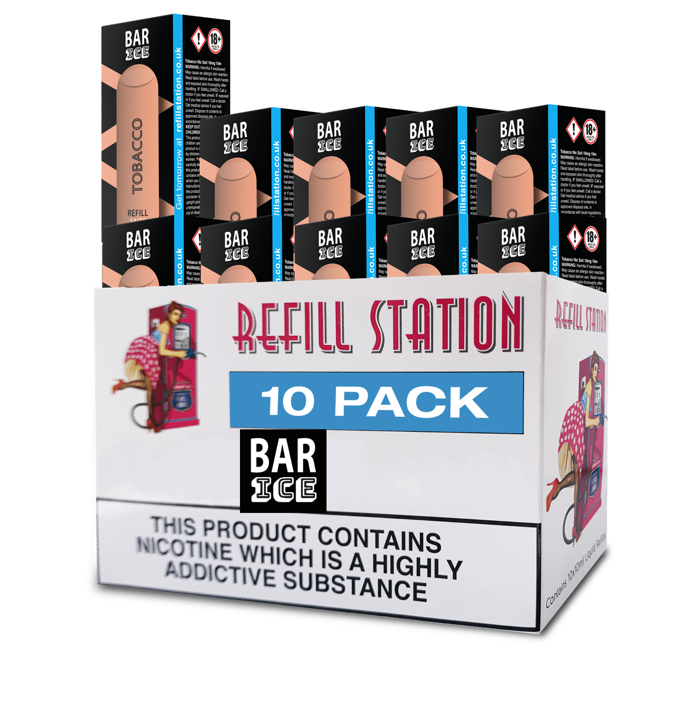 Bar Ice Nicotine Salts - Tobacco 10 Pack