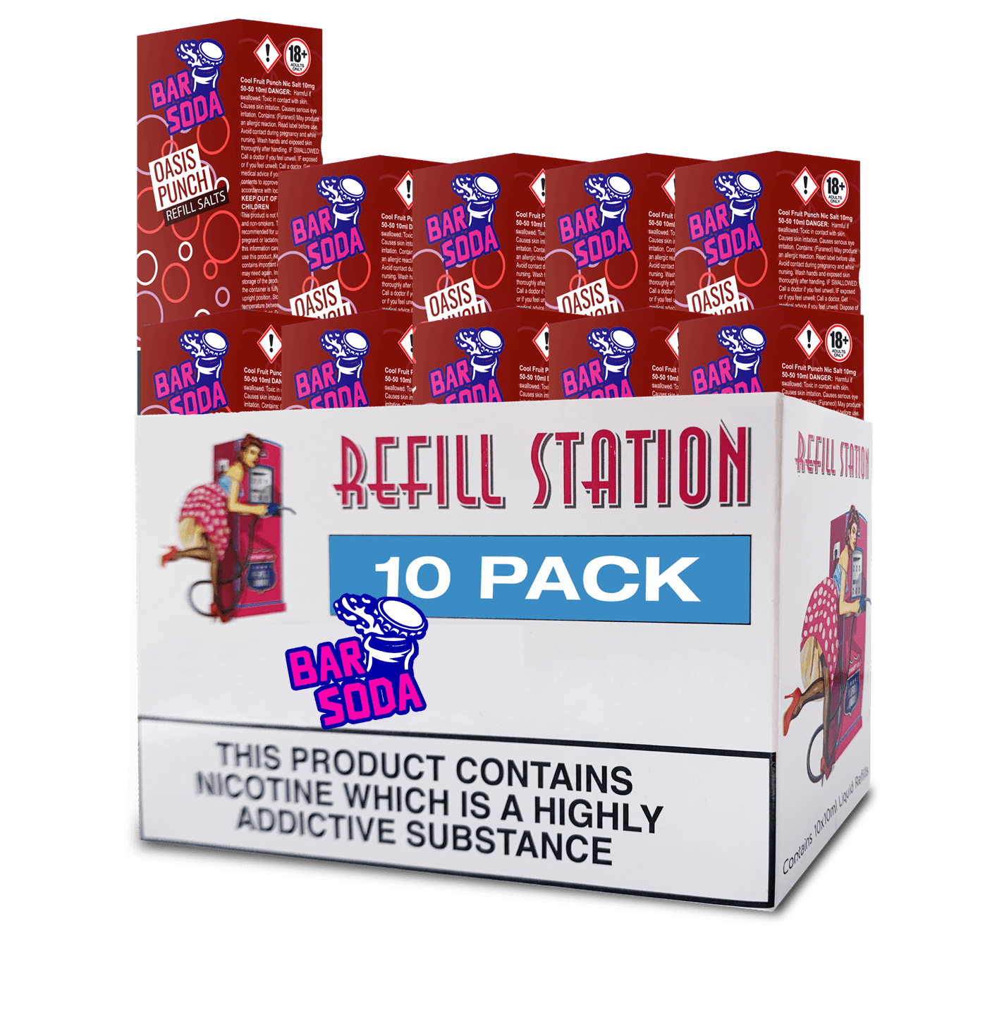 Bar Soda Nicotine Salts - Oasis Punch 10 Pack 