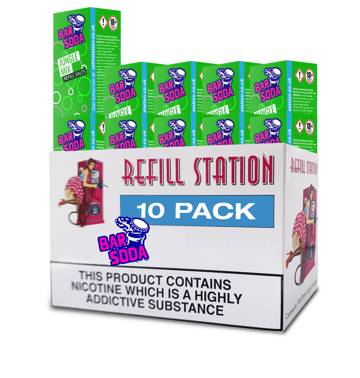 Bar Soda Nicotine Salts - Jungle Mix 10 Pack 