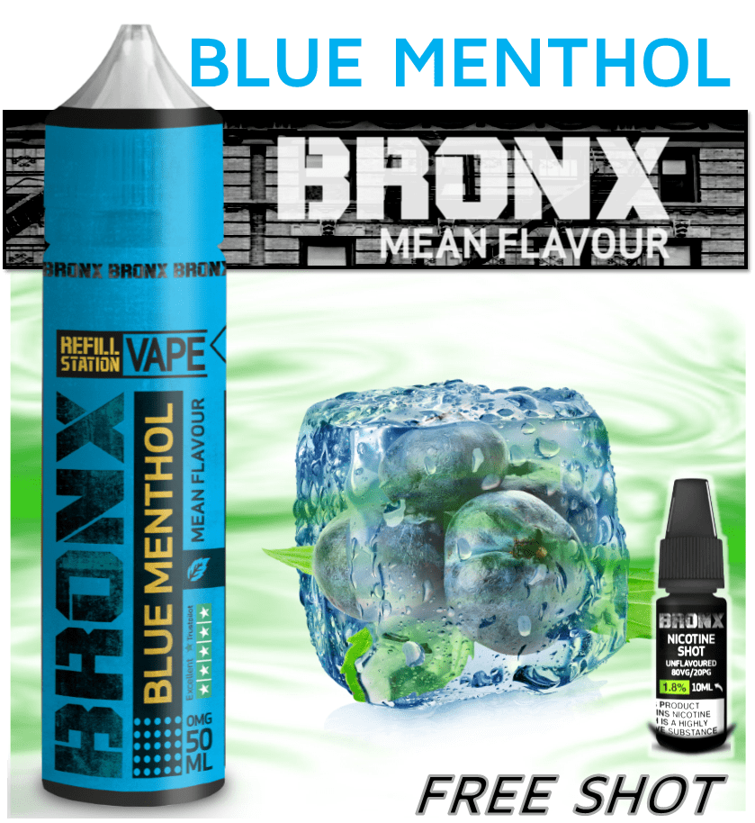 Bronx Blue Menthol with Free Nicotine Shot 