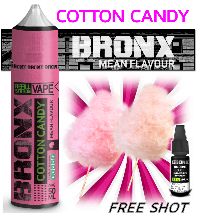 Bronx Cotton Candy with Free Nicotine Shot 