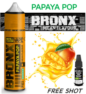 Bronx Papaya Pop with Free Nicotine Shot