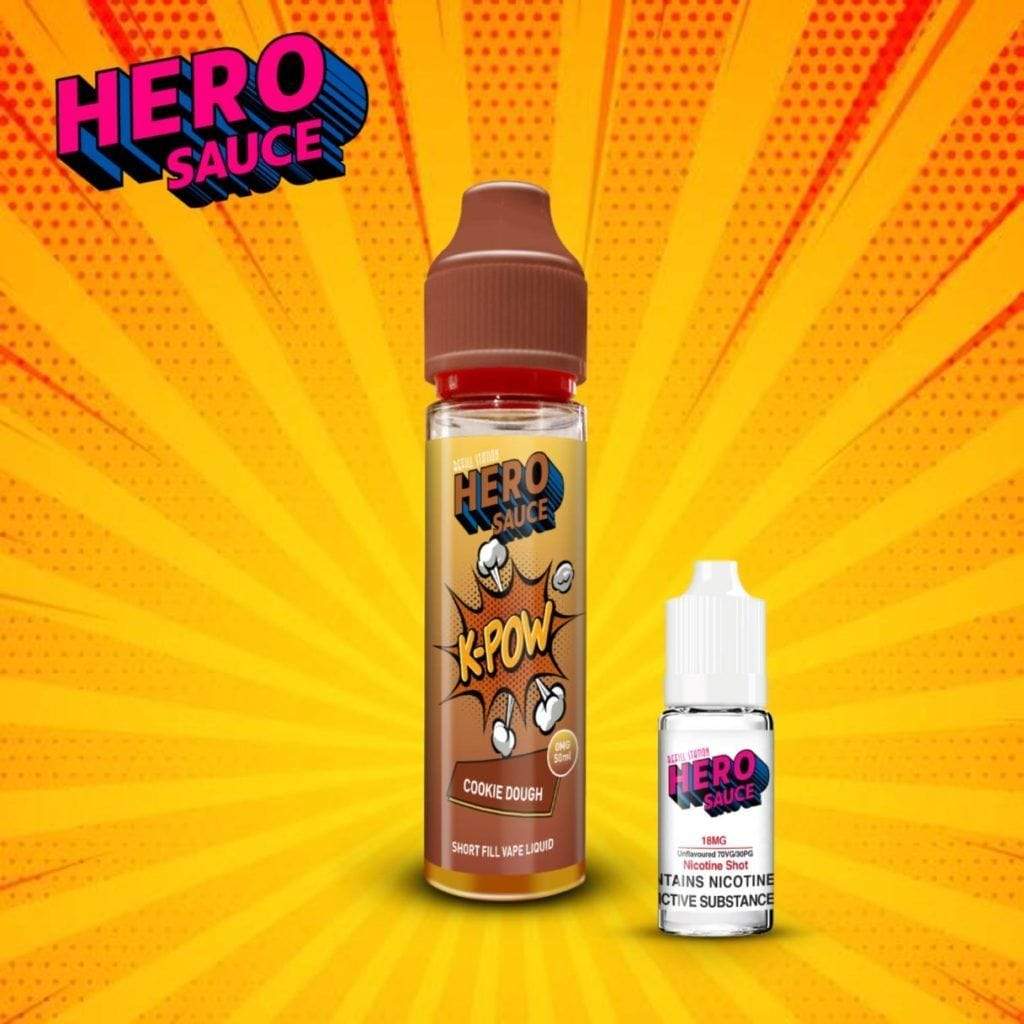 Hero Sauce K-POW Cookie Dough with Free Nicotine Shot - Refill Station Hero Sauce K-POW Cookie Dough with Free Nicotine Shot - Refill Station