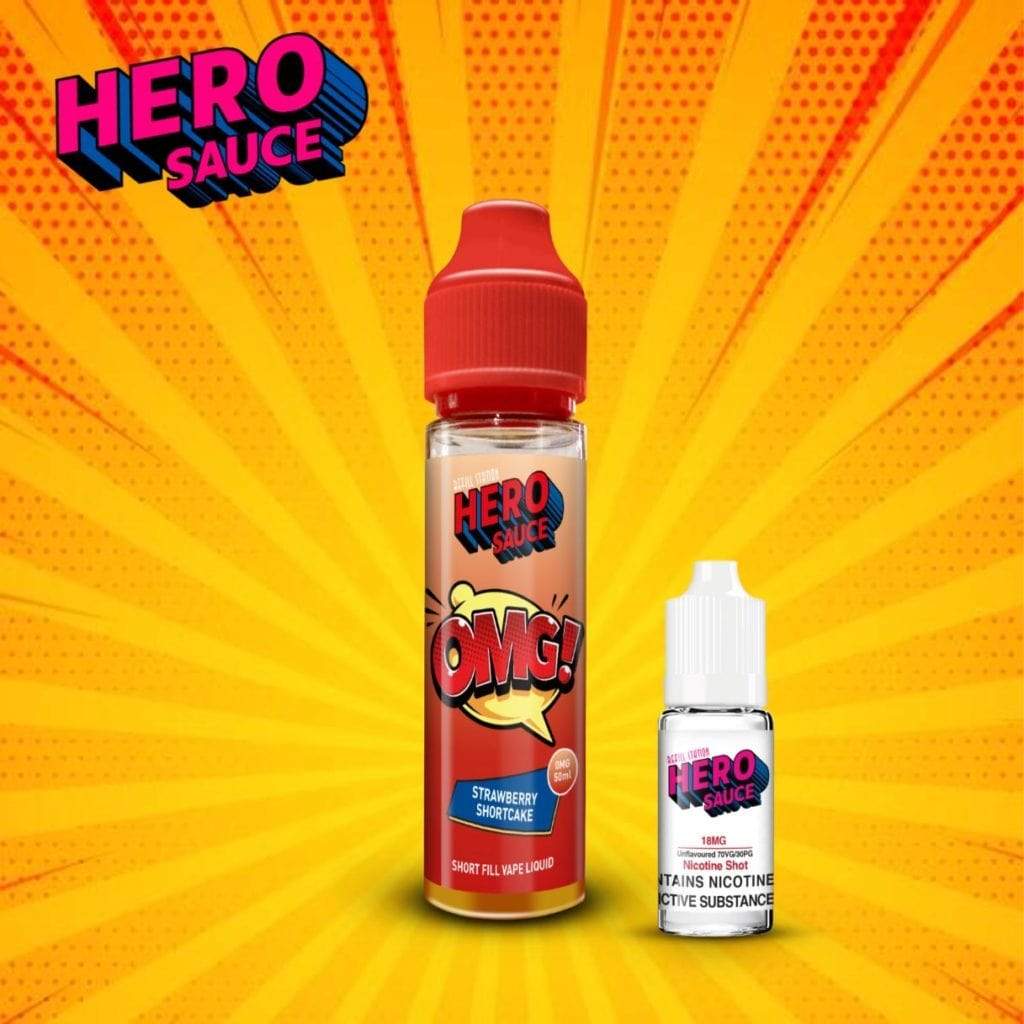 Hero Sauce OMG Strawberry Shortcake with Free Nicotine Shot - Refill Station Hero Sauce OMG Strawberry Shortcake with Free Nicotine Shot - Refill Station