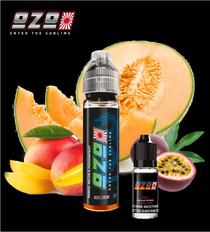 OZO Mango, Melon & Passion Fruit with Free Nicotine Shot 
