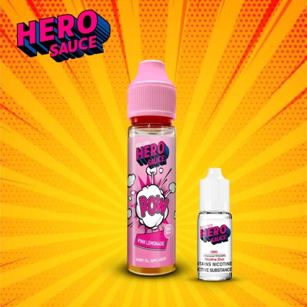 Hero Sauce POW Pink Lemonade with Free Nicotine Shot 