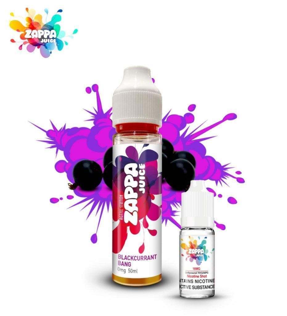Zappa Juice Blackcurrant Bang with Free Nicotine Shot 