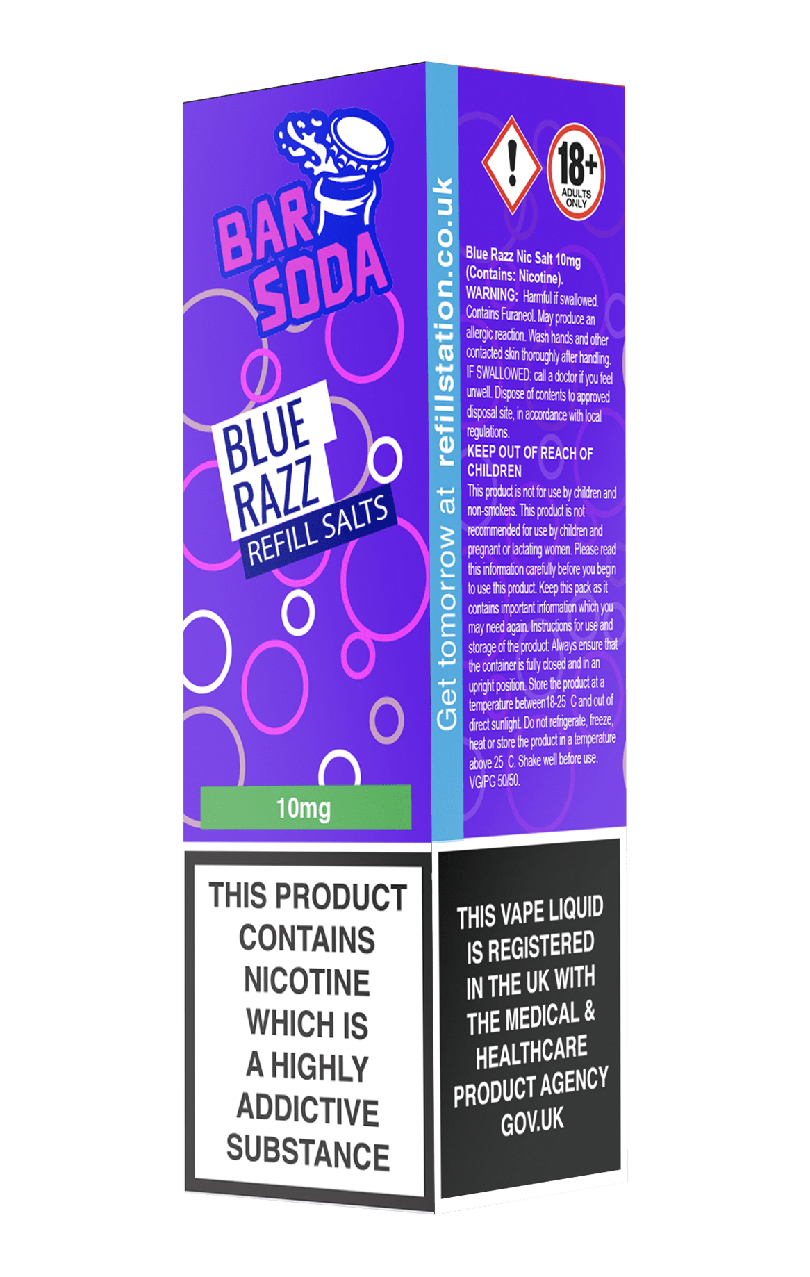 Bar Soda Nicotine Salts - Blue Razz