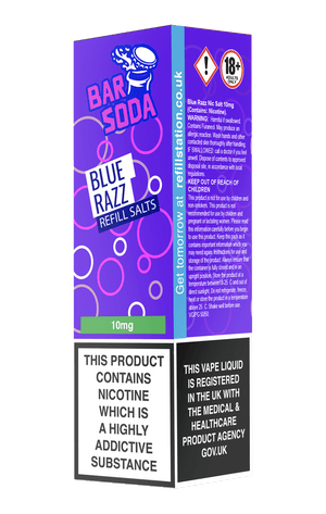 Bar Soda Nicotine Salts - Blue Razz