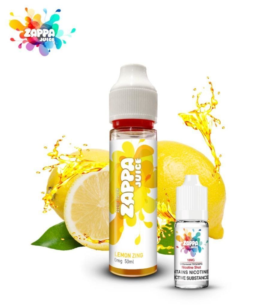 Zappa Juice Lemon Zing with Free Nicotine Shot 