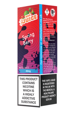 Bar Juice Nicotine Salts - Spring Berry Any 3 for £10 Limited Offer